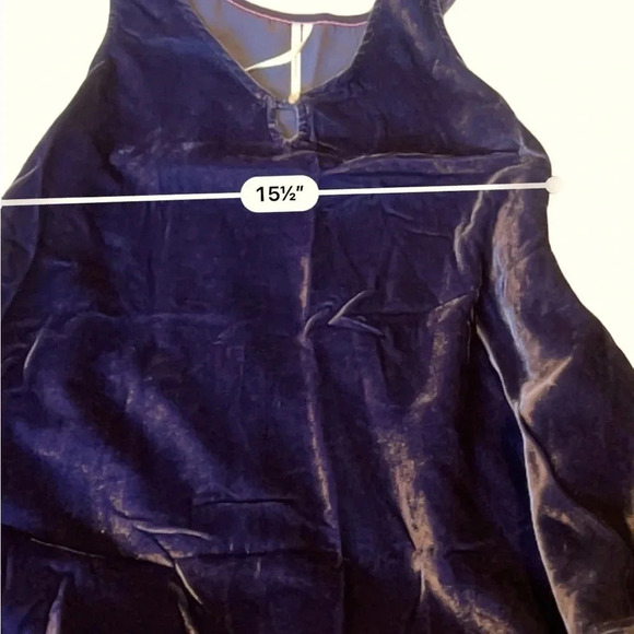 Anthropologie purple velvet a-line tank top with keyhole front button size XS - Picture 7 of 8